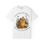 Beekeeper Support T-Shirt — "Local Honey Hits Different" Floral Honey Jar Tee