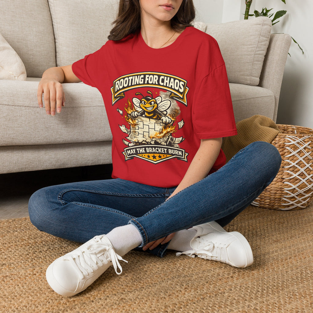 T-Shirt — "Rooting for Chaos" Bee Graphic Tee (That the Bracket Burn)