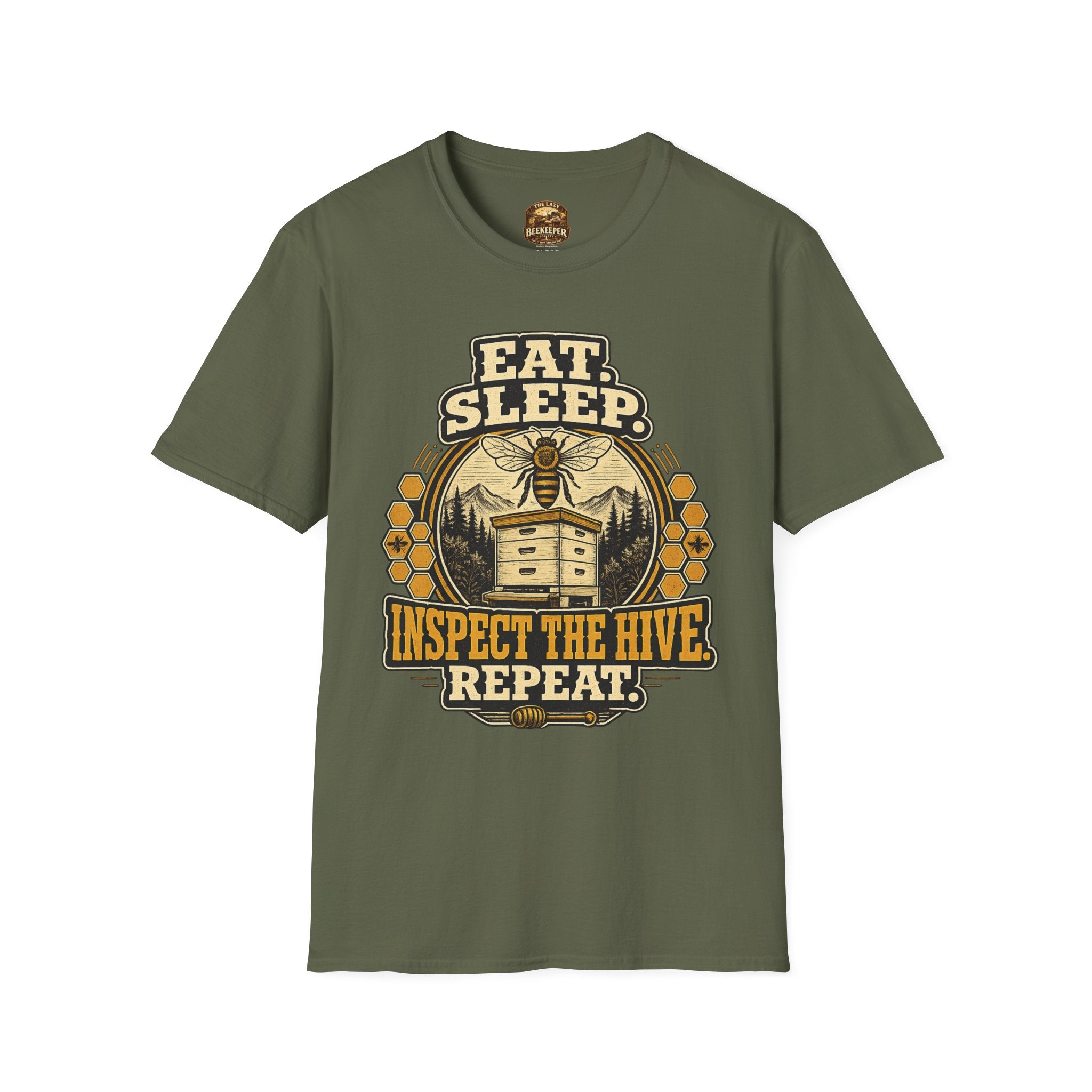 T-Shirt — "Eat. Sleep. Inspect the Hive. Repeat." Bee Keeper Graphic Tee