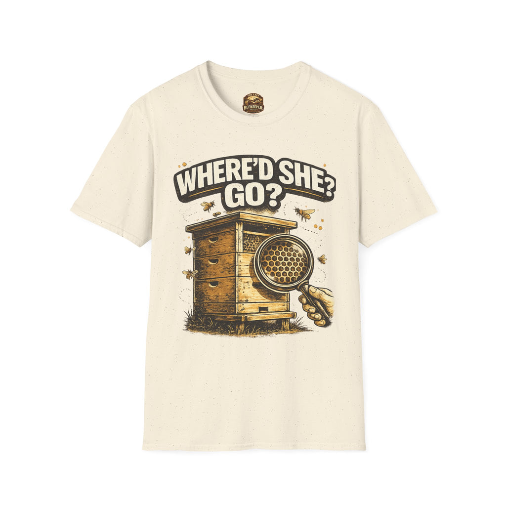 T-Shirt – „Where’d She Go?“ Königinnenloses Grafik-T-Shirt