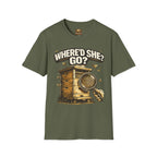 T-Shirt – „Where’d She Go?“ Königinnenloses Grafik-T-Shirt