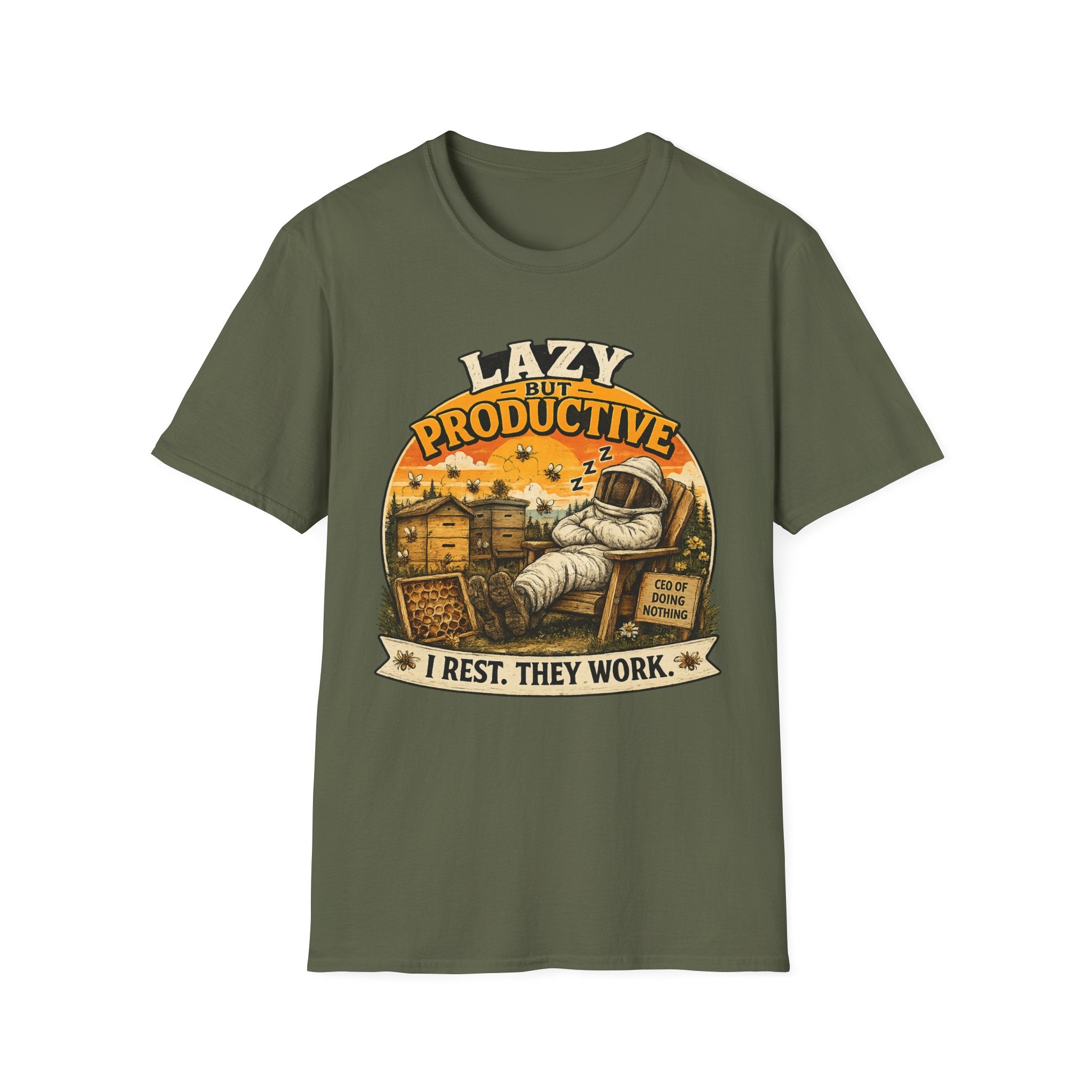 Faul, aber produktiv T-Shirt — Ich ruh' mich aus, die anderen arbeiten Retro Graphic Tee