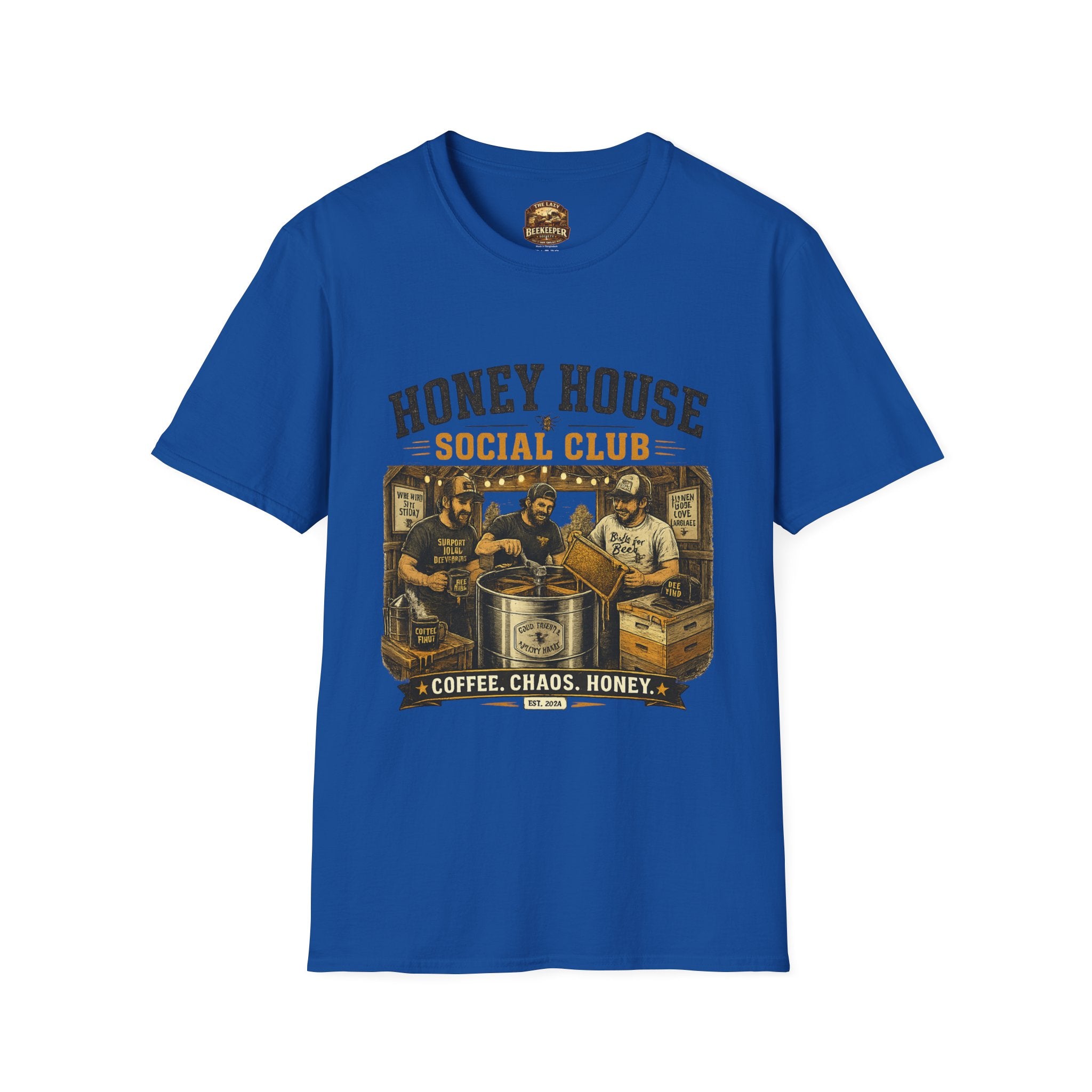 Honey House Social Club T-Shirt — Vintage Coffee & Honey Café Tee