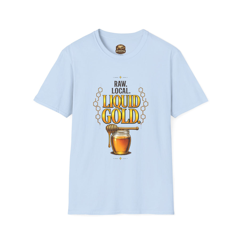 T-Shirt "Flüssiges Gold" – Grafik-T-Shirt "Roher Honig aus der Region"