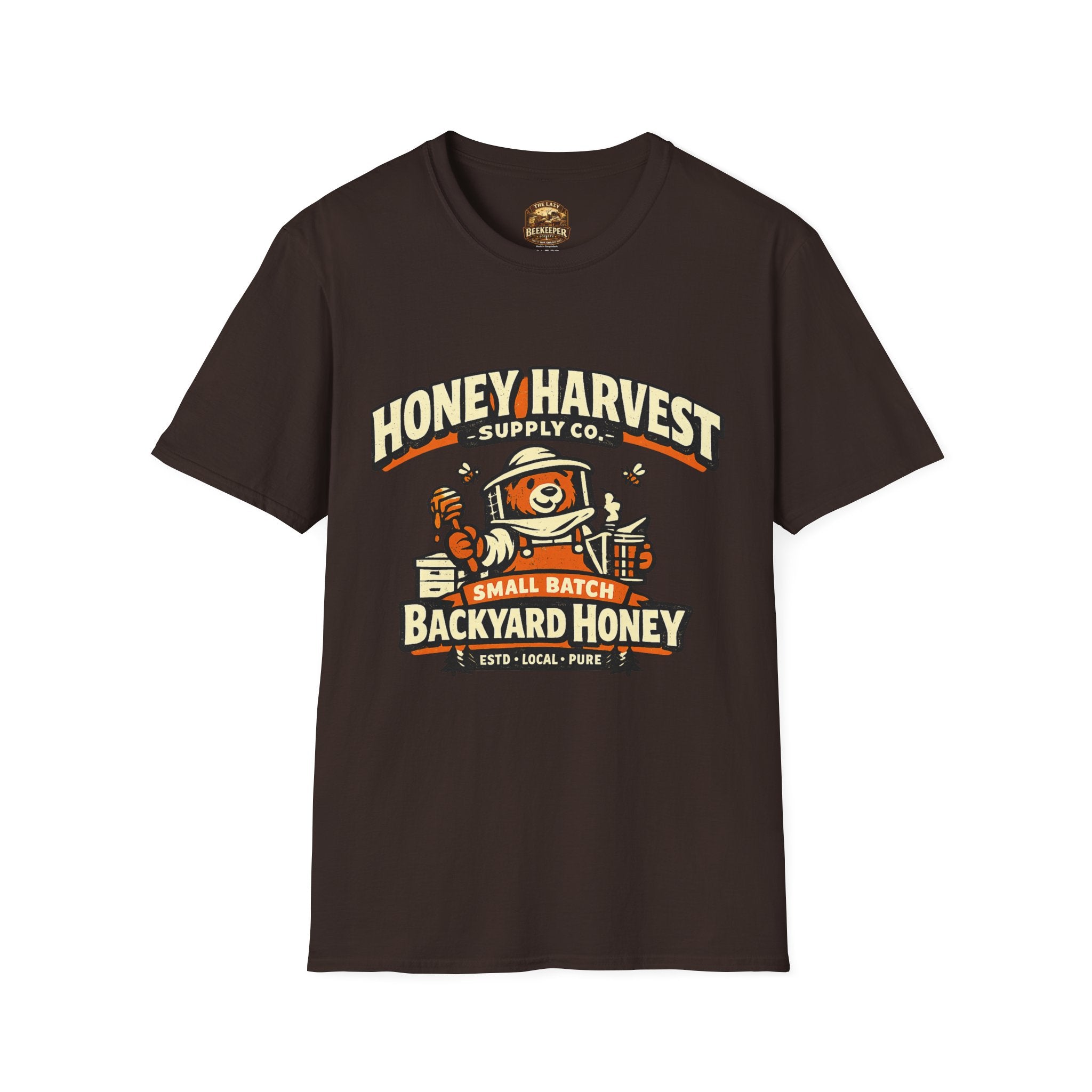 Honey Harvest Backyard Honey T‑Shirt — Beekeeper Vintage Logo Tee
