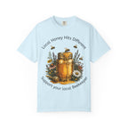 Beekeeper Support T-Shirt — "Local Honey Hits Different" Floral Honey Jar Tee