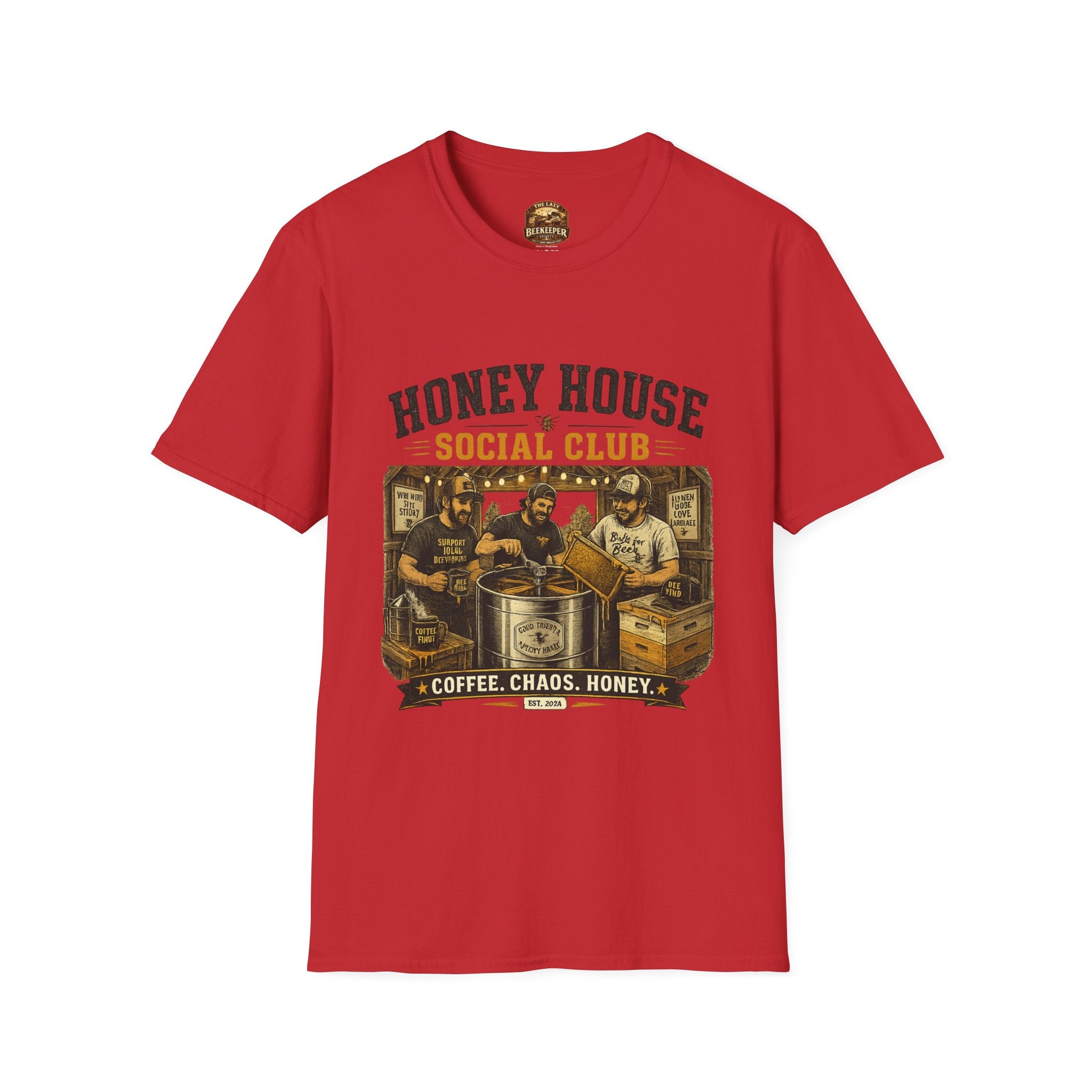 Honey House Social Club T-Shirt — Vintage Coffee & Honey Café Tee