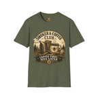 Smoker & Coffee Club T-Shirt — "Coffee First, Hive Later" Vintage Badge
