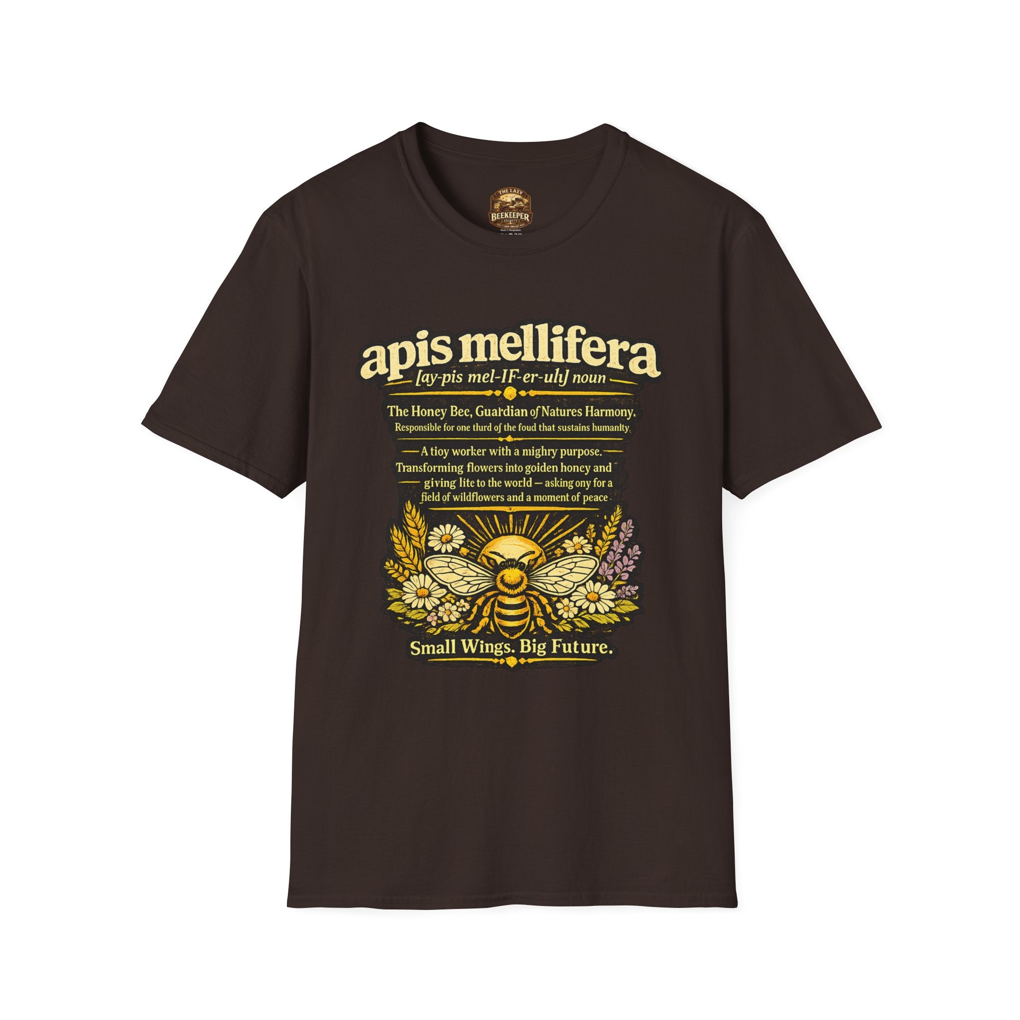 Apis Mellifera Bee Definition T-Shirt — Honey Bee Illustration & Conservation Quote