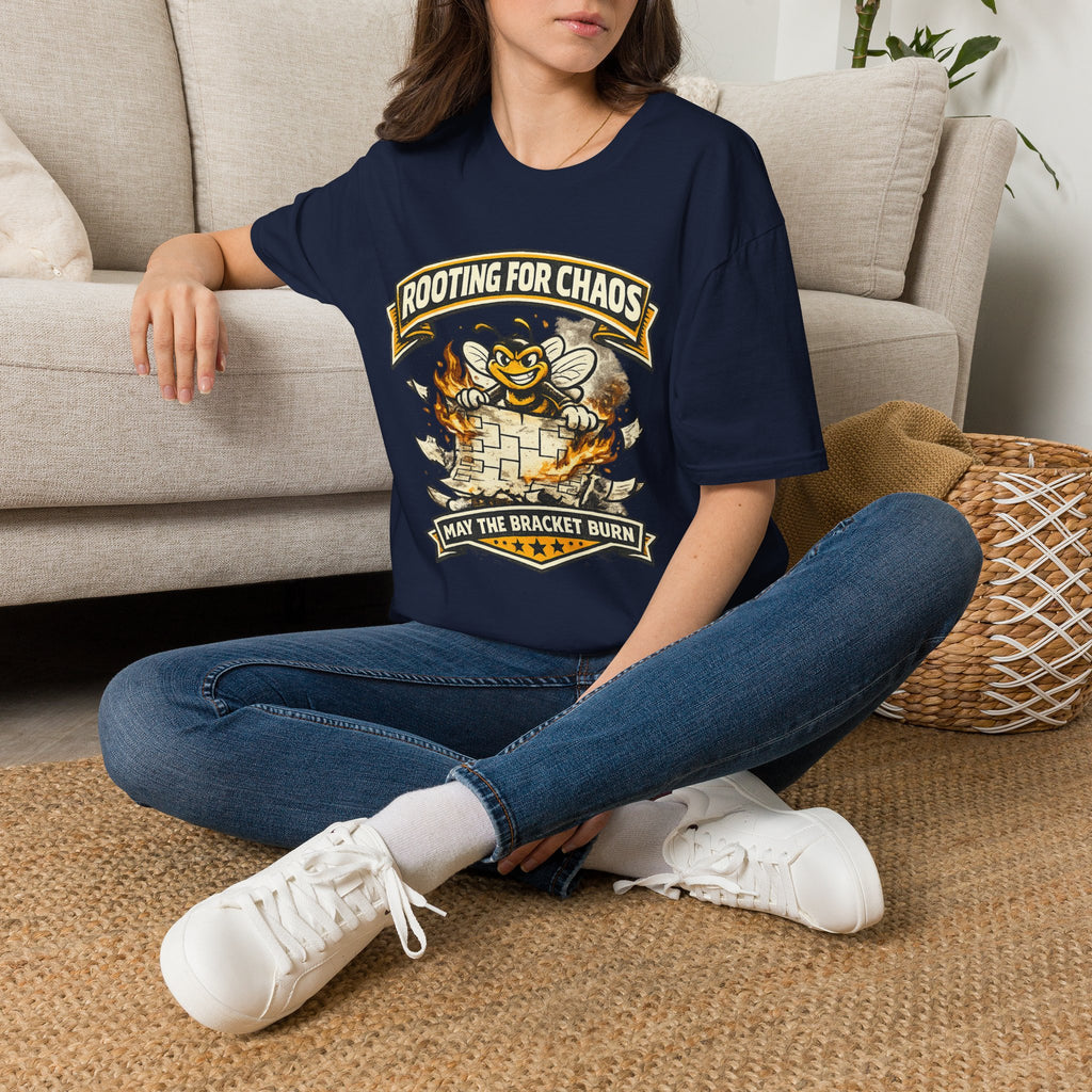 T-Shirt — "Rooting for Chaos" Bee Graphic Tee (That the Bracket Burn)