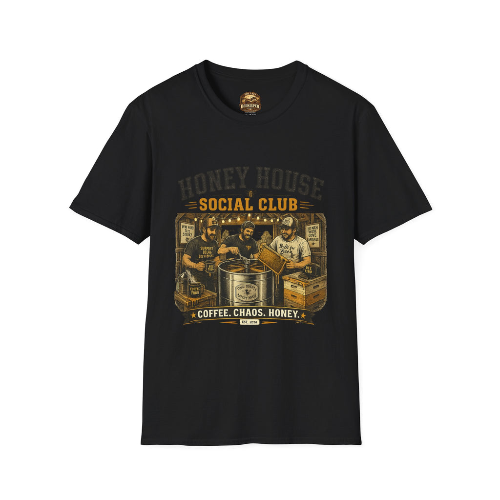 Honey House Social Club T-Shirt — Vintage Coffee & Honey Café Tee