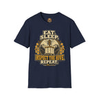 T-Shirt — "Essen. Schlafen. Bienenstock inspizieren. Wiederholen." Imker Grafik T-Shirt