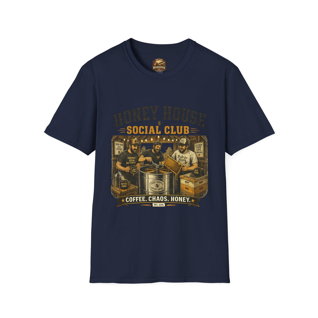 Honey House Social Club T-Shirt — Vintage Coffee & Honey Café Tee