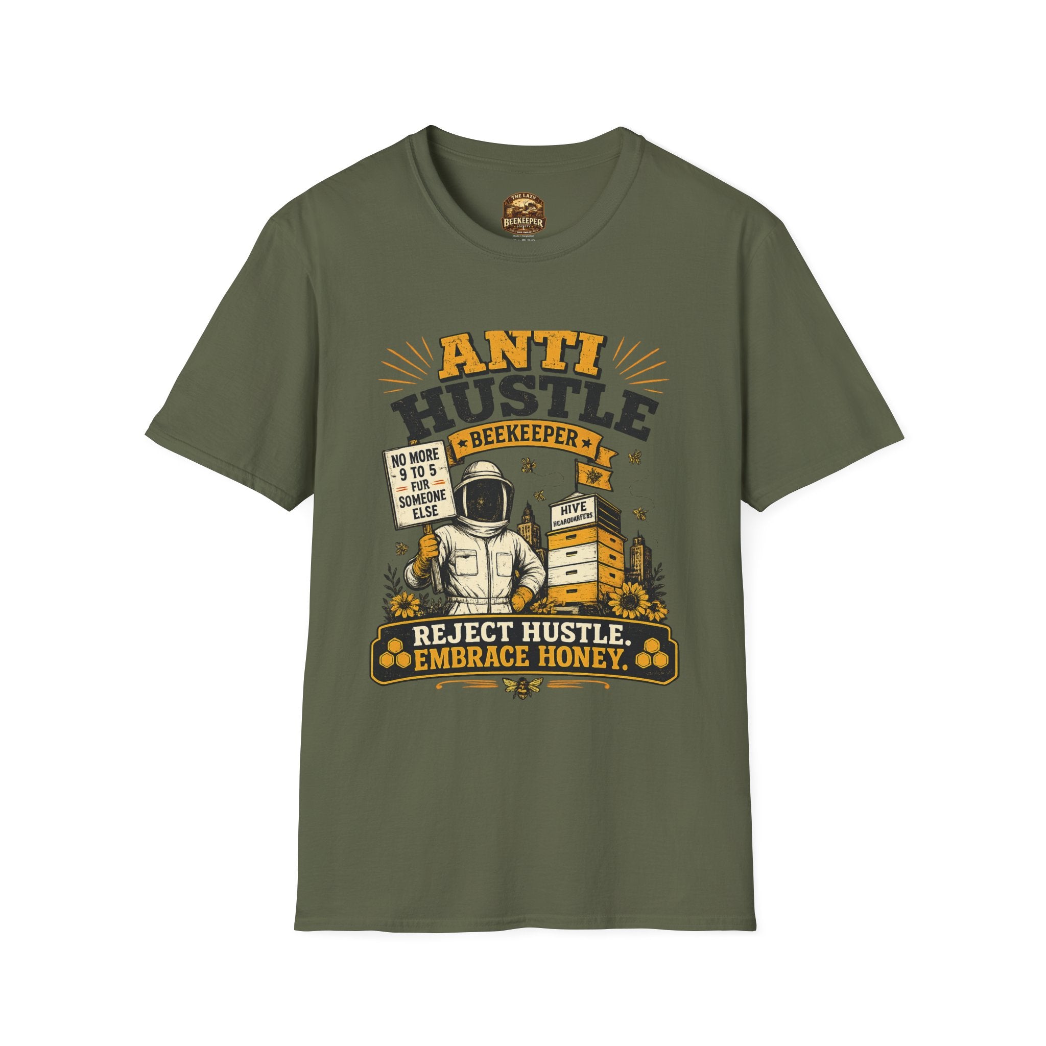 Anti Hustle Beekeeper T-Shirt — Reject Hustle, Embrace Honey Graphic Tee
