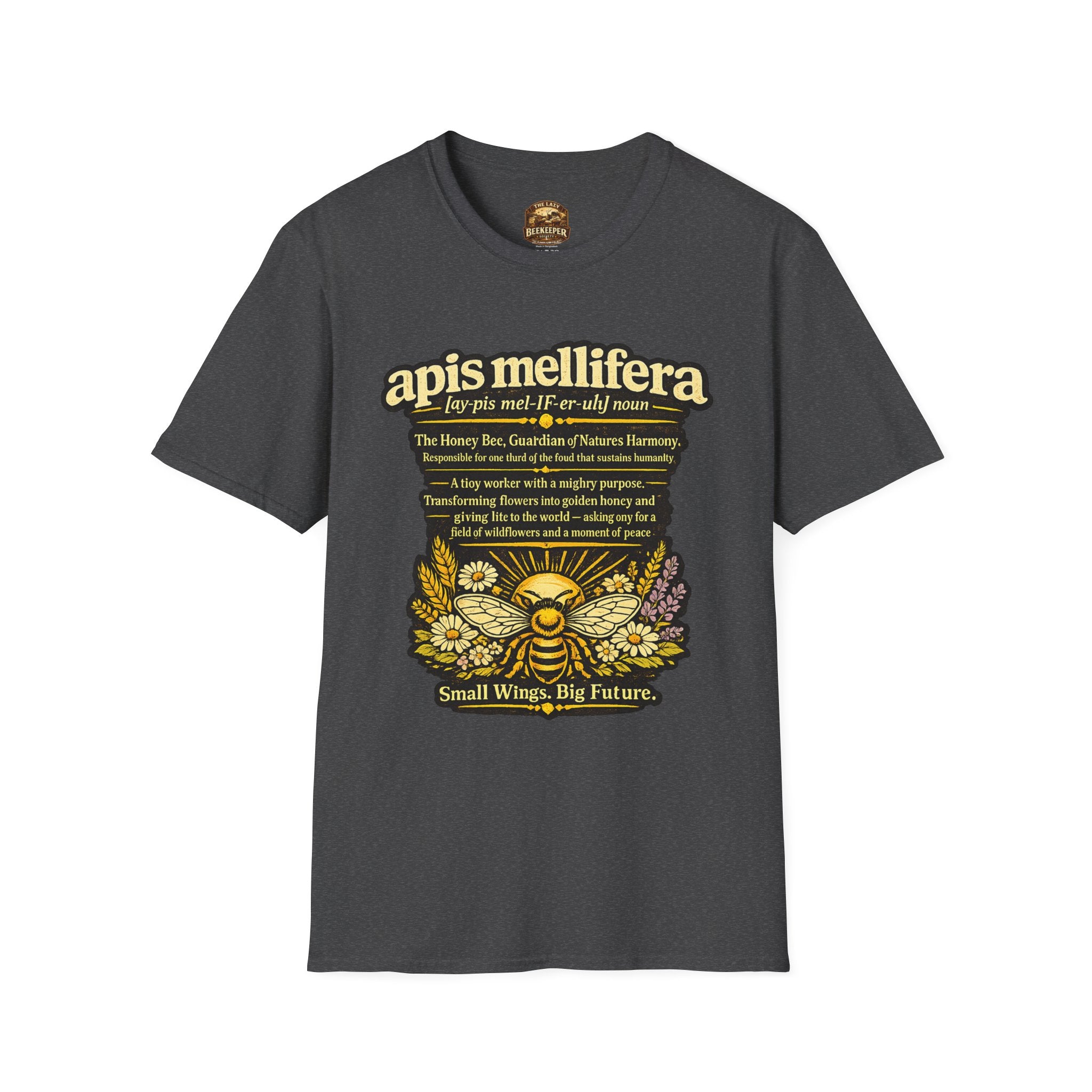 Apis Mellifera Bee Definition T-Shirt — Honey Bee Illustration & Conservation Quote
