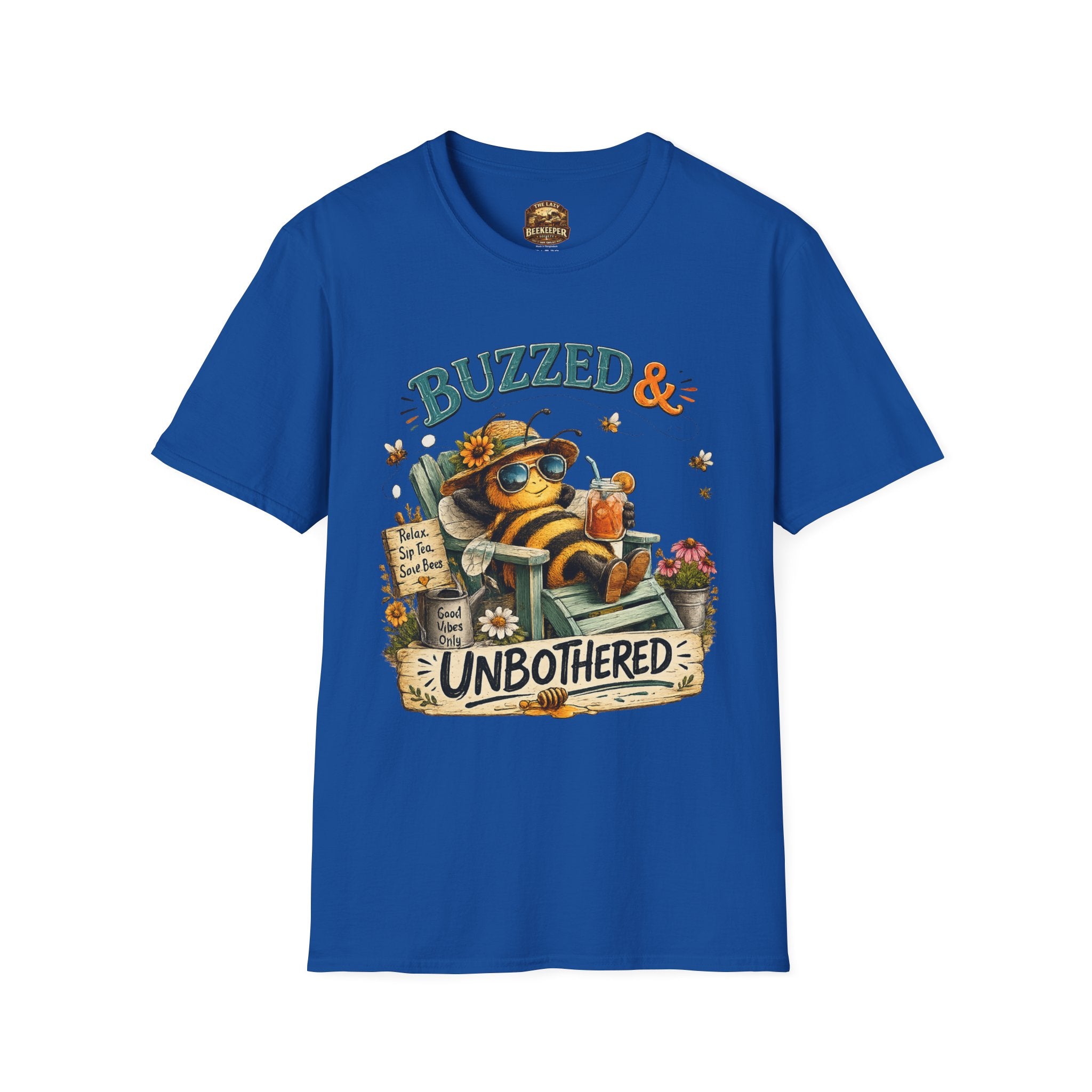 Buzzed & Unbothered Bee T-Shirt — Retro Relaxed Graphic Tee