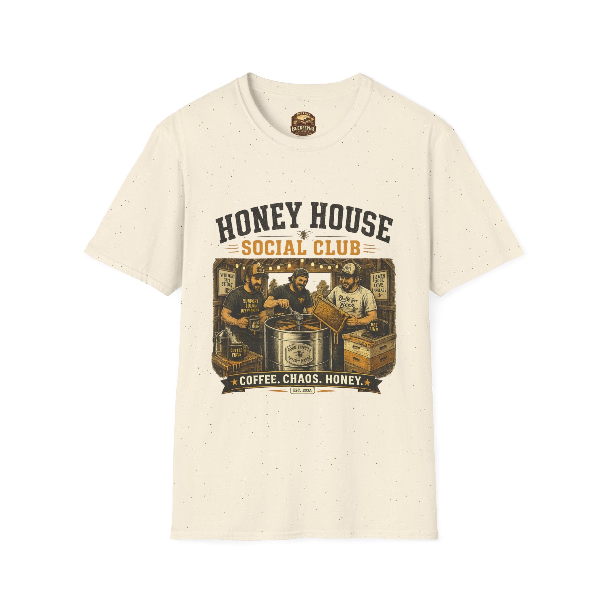 Honey House Social Club T-Shirt — Vintage Coffee & Honey Café Tee