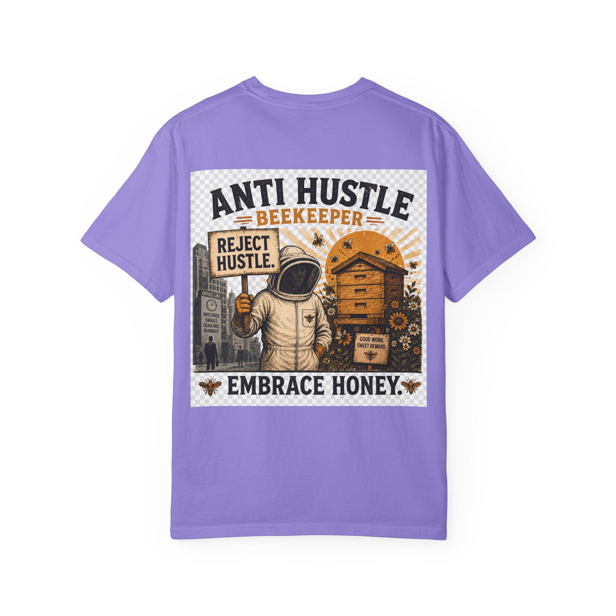 Bienenclub T-Shirt – Anpassbares „Support Your Local“ & Anti-Hustle Imker-Design