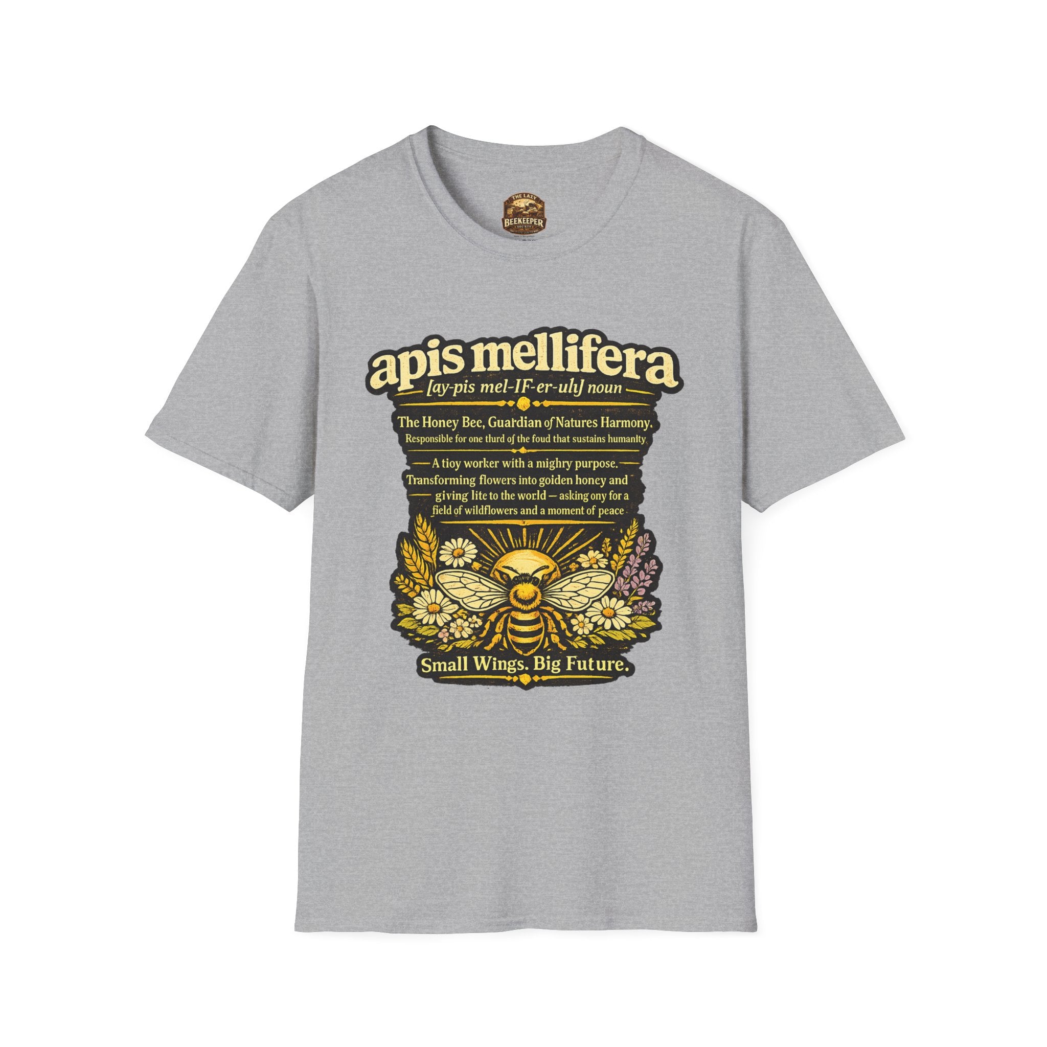 Apis Mellifera Bee Definition T-Shirt — Honey Bee Illustration & Conservation Quote
