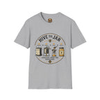T-Shirt — Grafisches T-Shirt mit Aufschrift „Vom Bienenstock ins Glas“