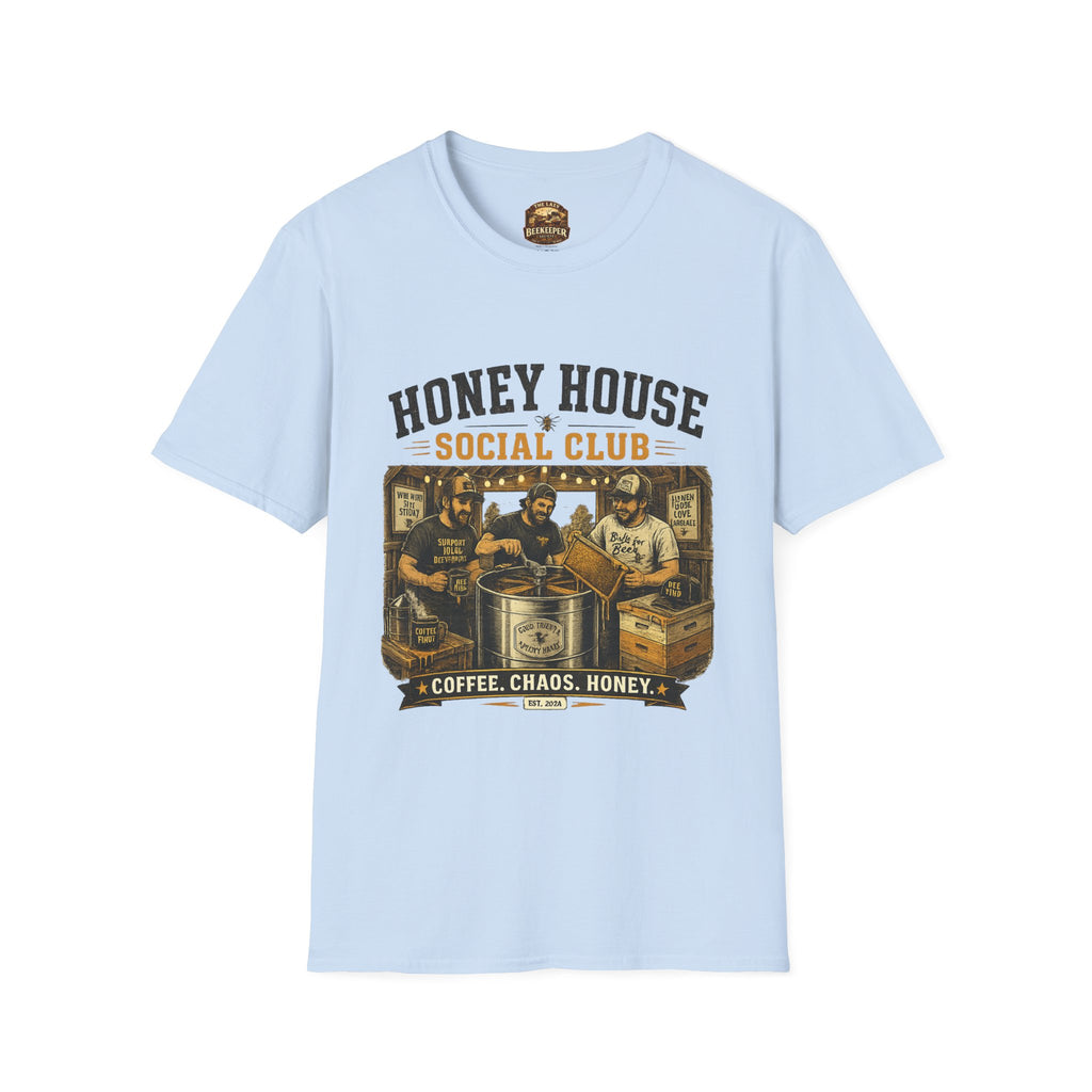 Honey House Social Club T-Shirt — Vintage Coffee & Honey Café Tee