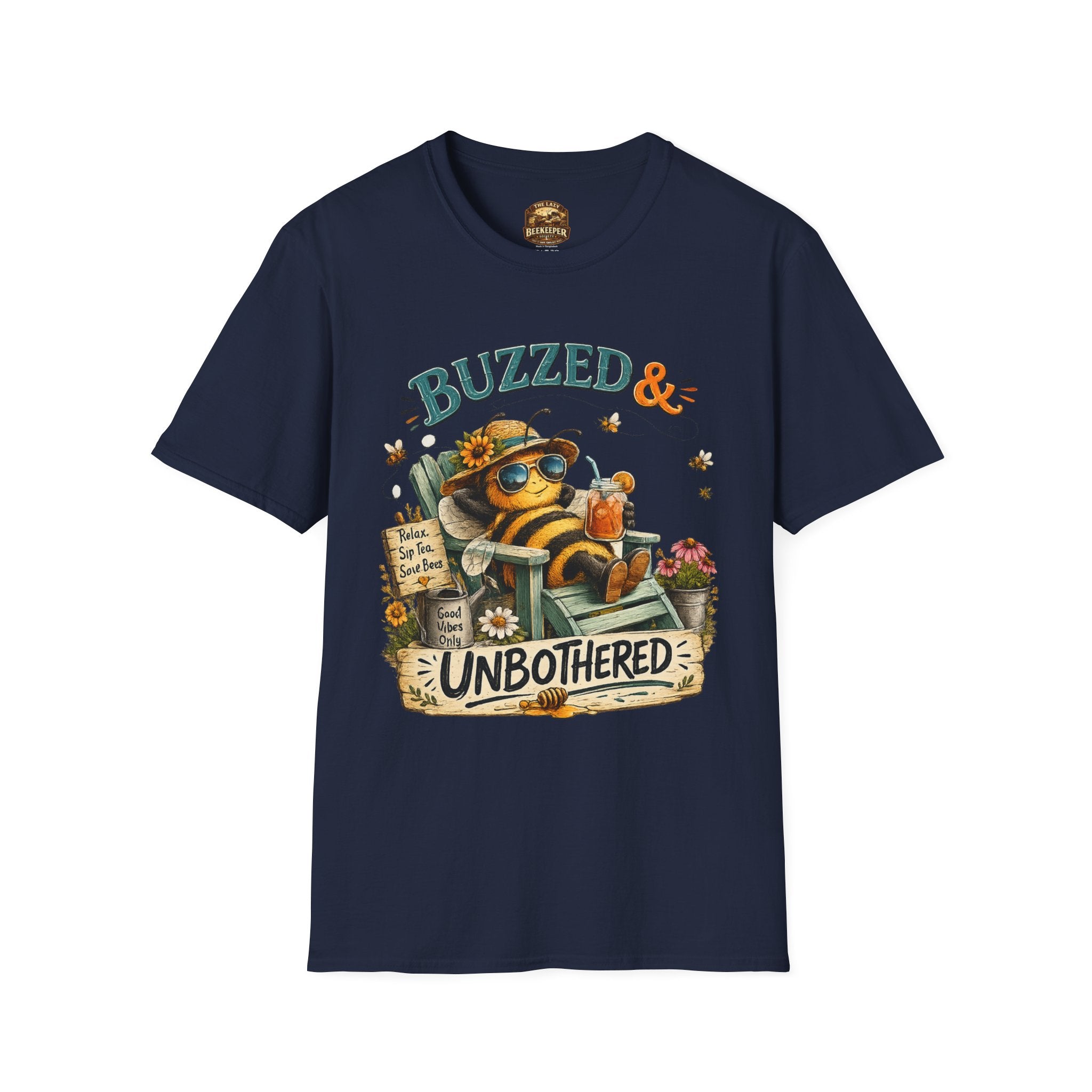 Buzzed & Unbothered Bee T-Shirt — Retro Relaxed Graphic Tee