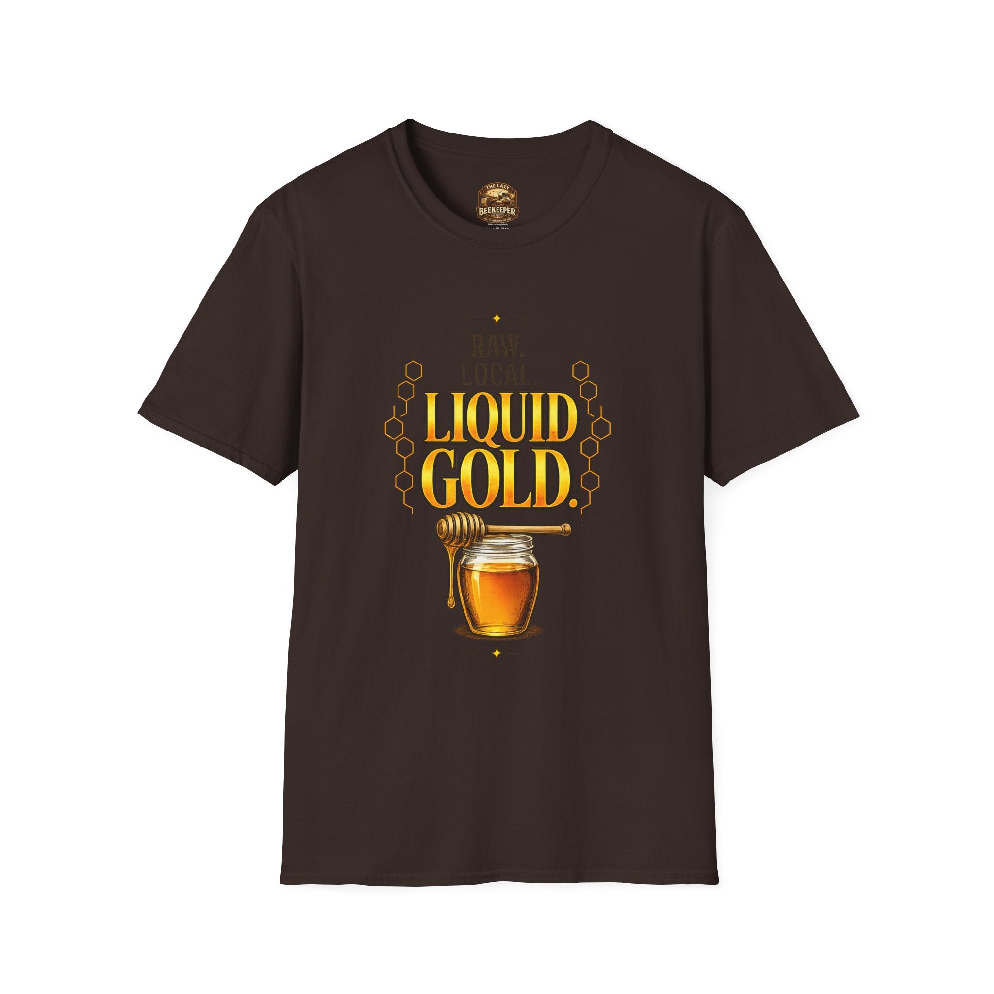 T-Shirt "Flüssiges Gold" – Grafik-T-Shirt "Roher Honig aus der Region"