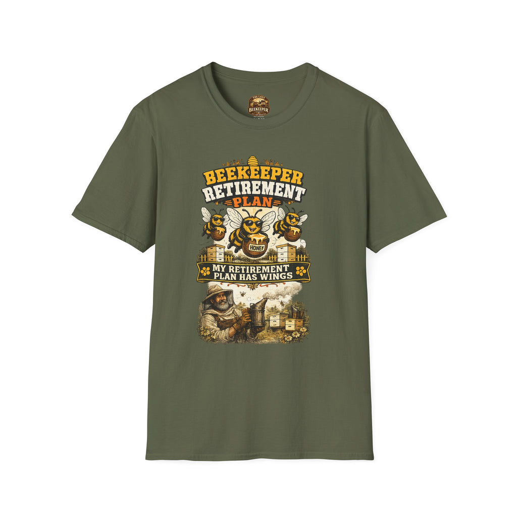 Imker T-Shirt — "Mein Rentenplan hat Flügel" Vintage Honigzucht T-Shirt
