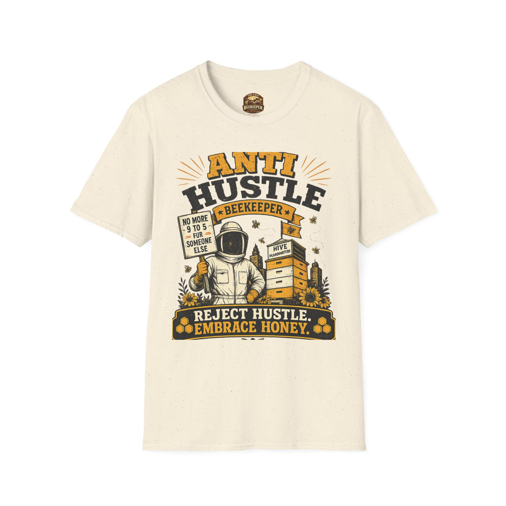 Imker T-Shirt — „Anti-Hektik“ Vintage-Grafik-T-Shirt mit Honigmotiv