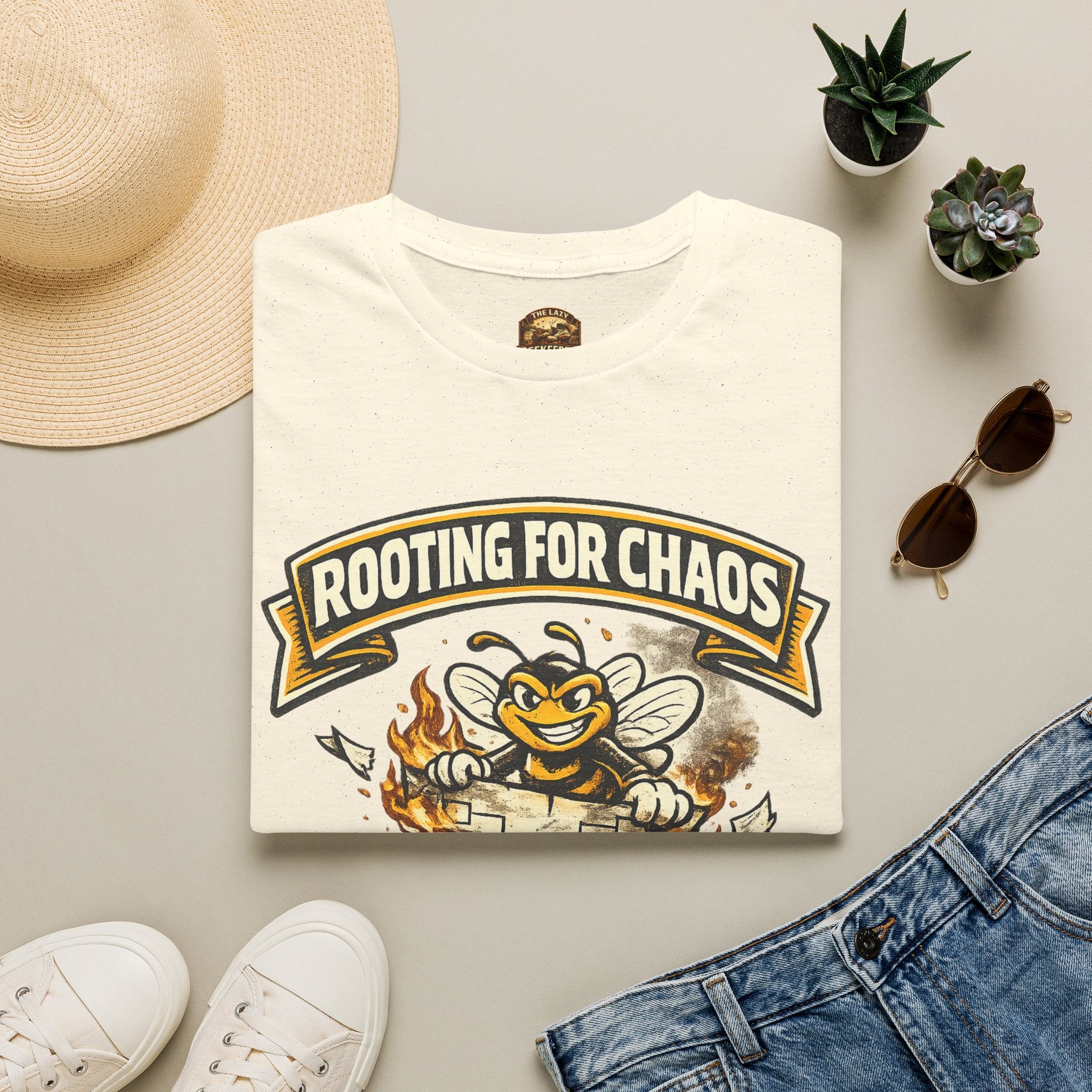 T-Shirt — "Rooting for Chaos" Bee Graphic Tee (That the Bracket Burn)
