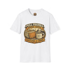 T-Shirt „Pull Frames Drink Coffee“ – Imker Kaffee & Waben Grafik-T-Shirt