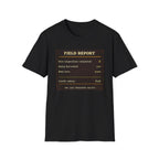 T-Shirt — „Feldbericht: Bienenstockinspektionen abgeschlossen“ Vintage Imker Grafik-T-Shirt