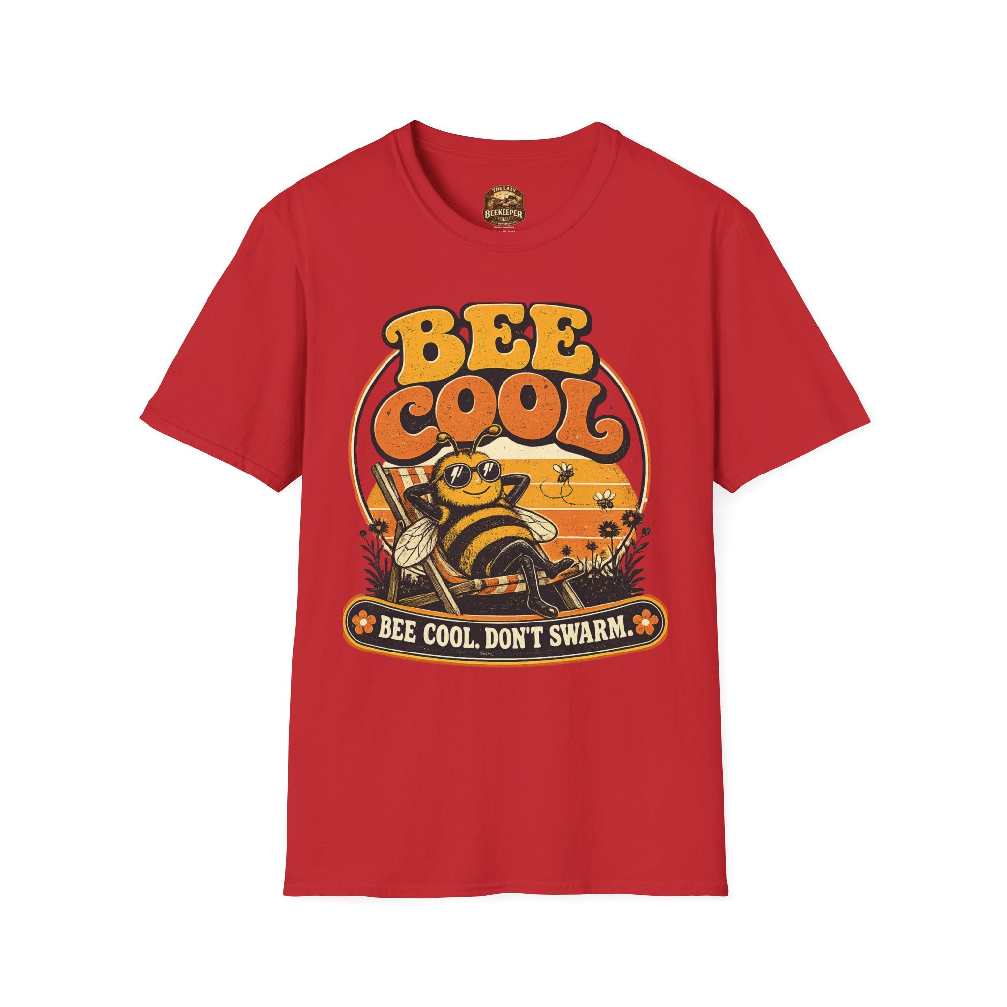 Bee Cool T‑Shirt — Vintage Retro Bee Graphic (“Bee Cool, Don’t Swarm”)