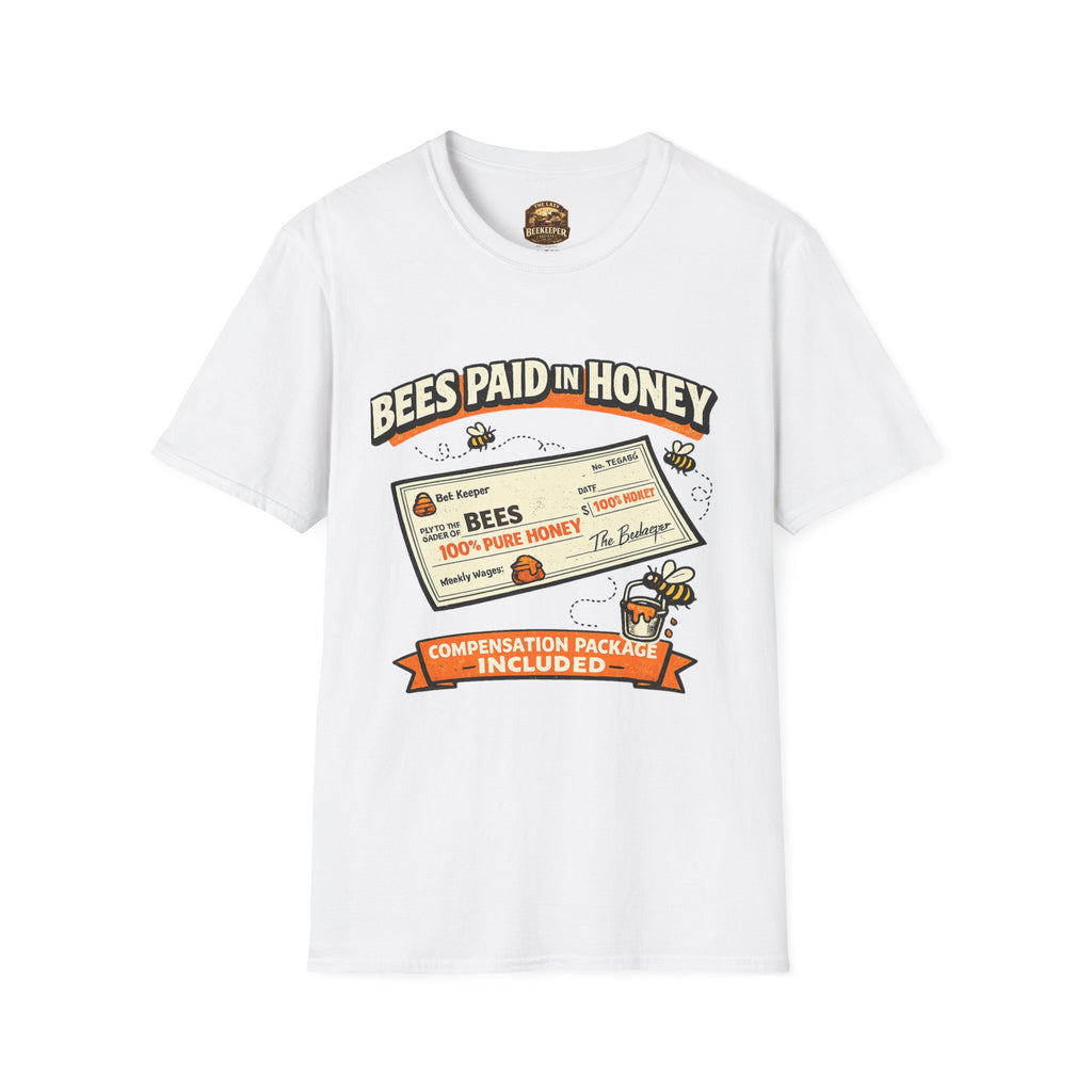 Imker T-Shirt — „Bienen werden mit Honig bezahlt“ Vintage-Karomuster