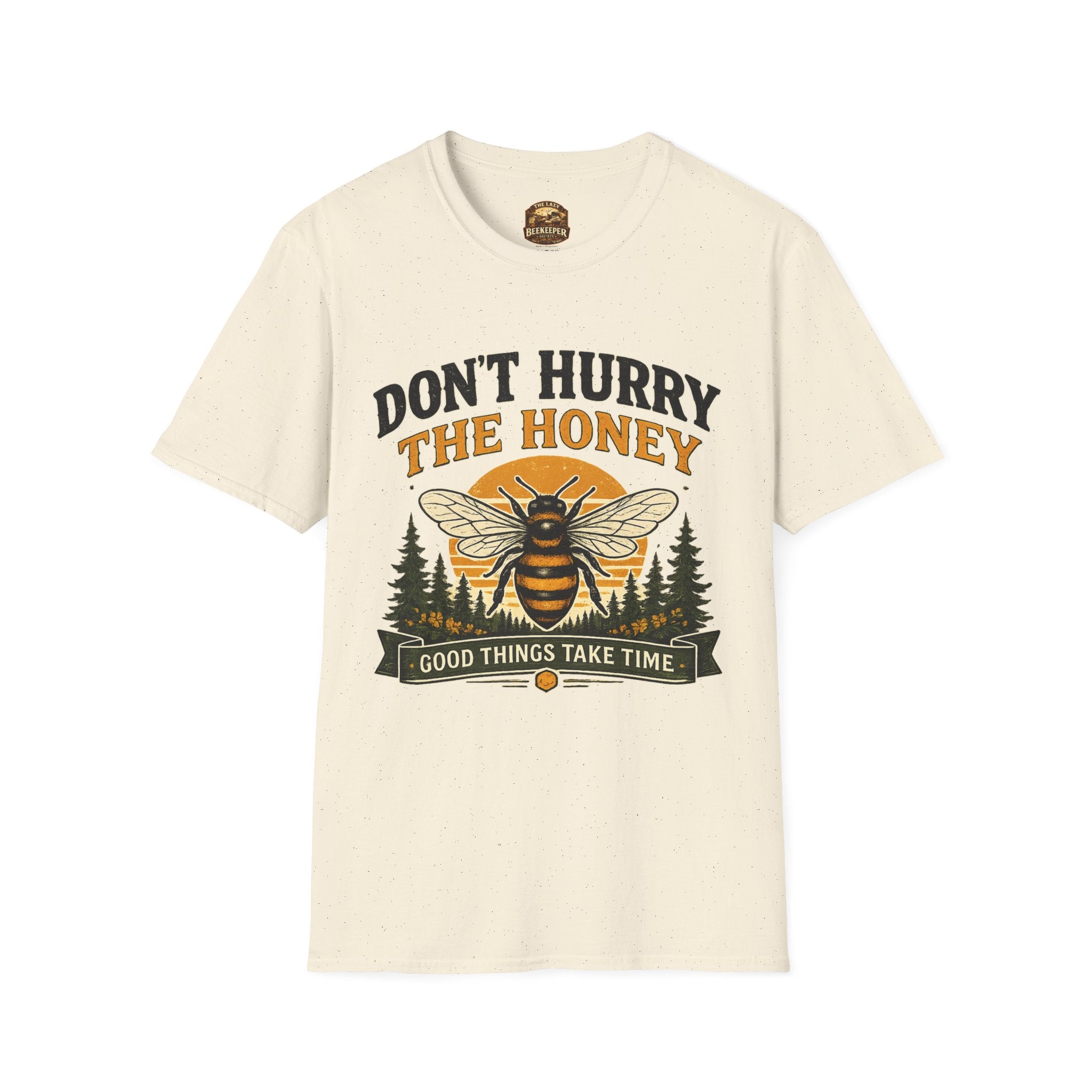 Don't Hurry The Honey T-Shirt — Retro Bee Graphic Tee (Good Things Take Time)