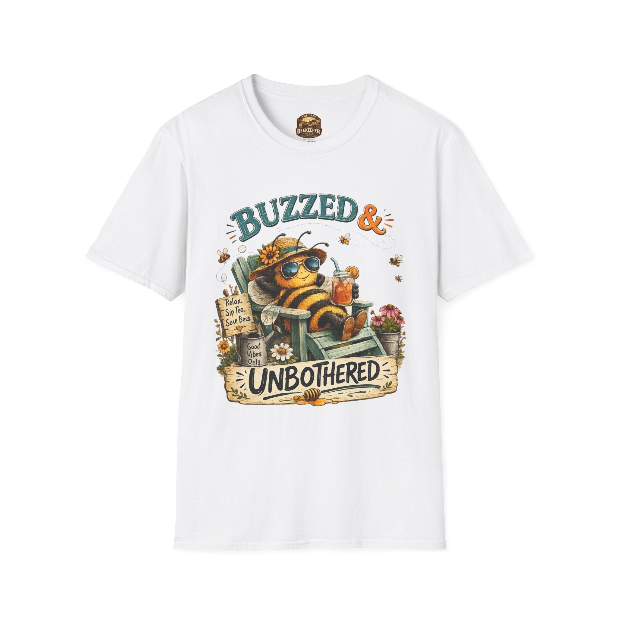 Buzzed & Unbothered Bee T-Shirt — Retro Relaxed Graphic Tee