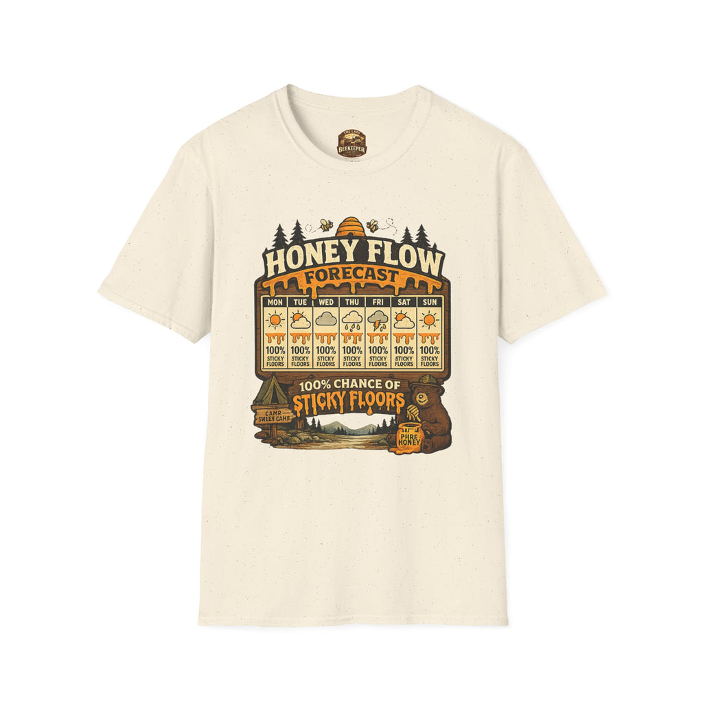 Honigernte-Vorhersage T-Shirt – Imker-Wettergrafik im Vintage-Stil