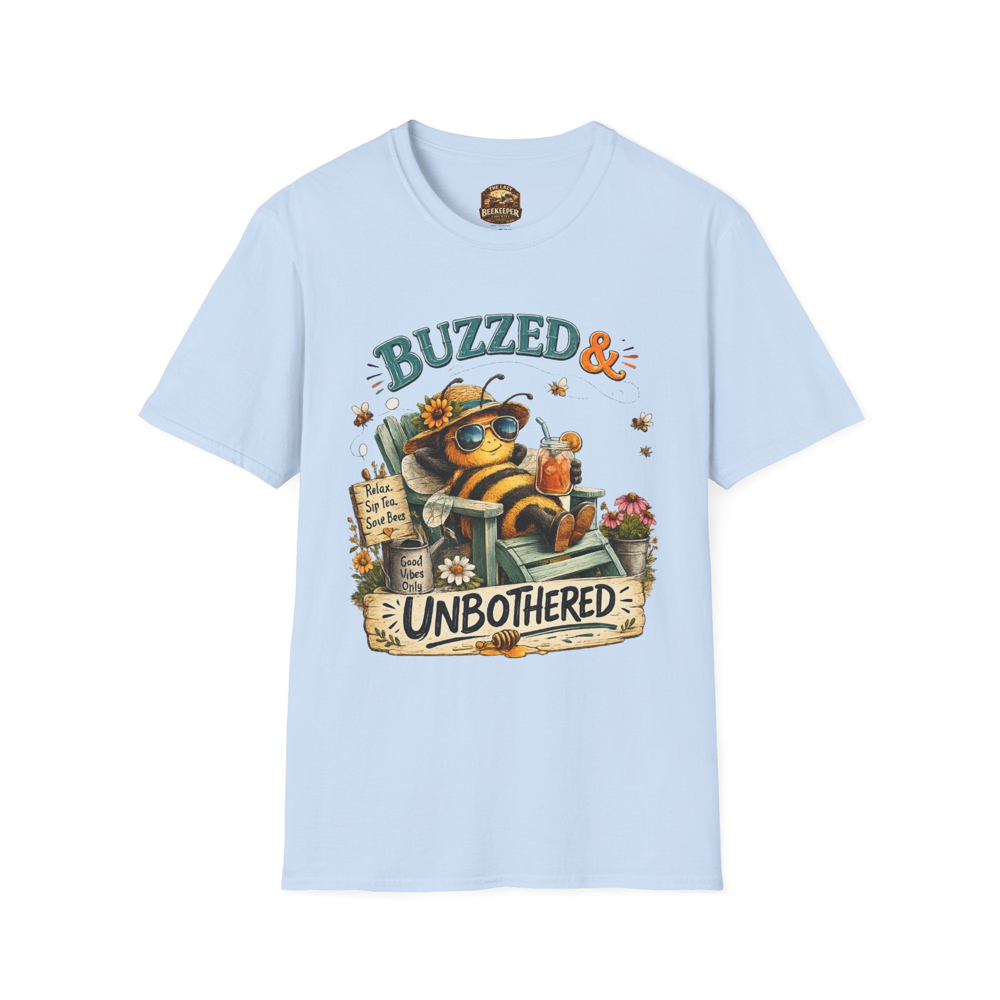 Buzzed & Unbothered Bee T-Shirt — Retro Relaxed Graphic Tee