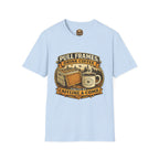 T-Shirt „Pull Frames Drink Coffee“ – Imker Kaffee & Waben Grafik-T-Shirt
