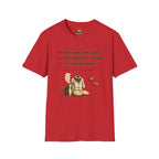 T-Shirt — Humorvolles Literatur-T-Shirt: „Ich kaufte den Anzug. Ich kaufte den Smoker. Ich las das Buch.“