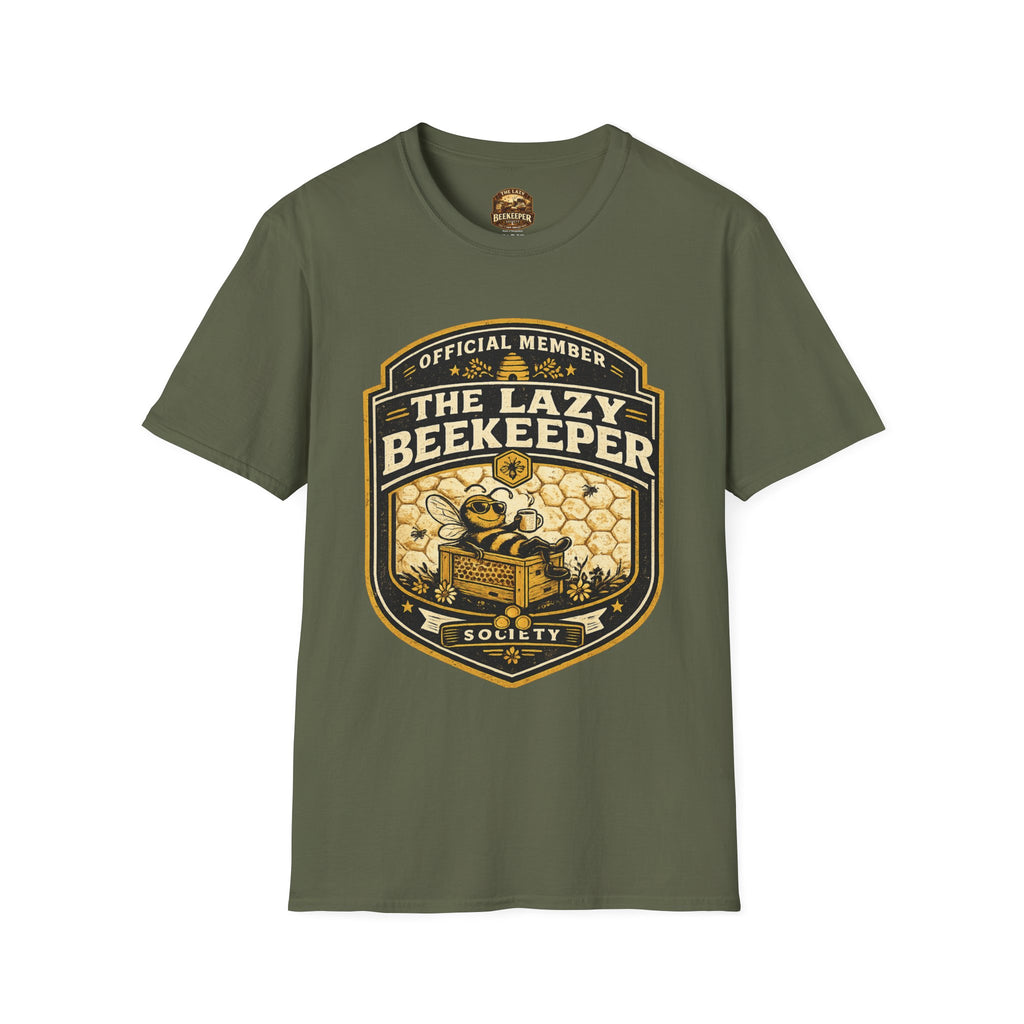 Lazy Beekeeper T-Shirt – „Offizielles Mitglied“ Honigbienen-Grafik-T-Shirt