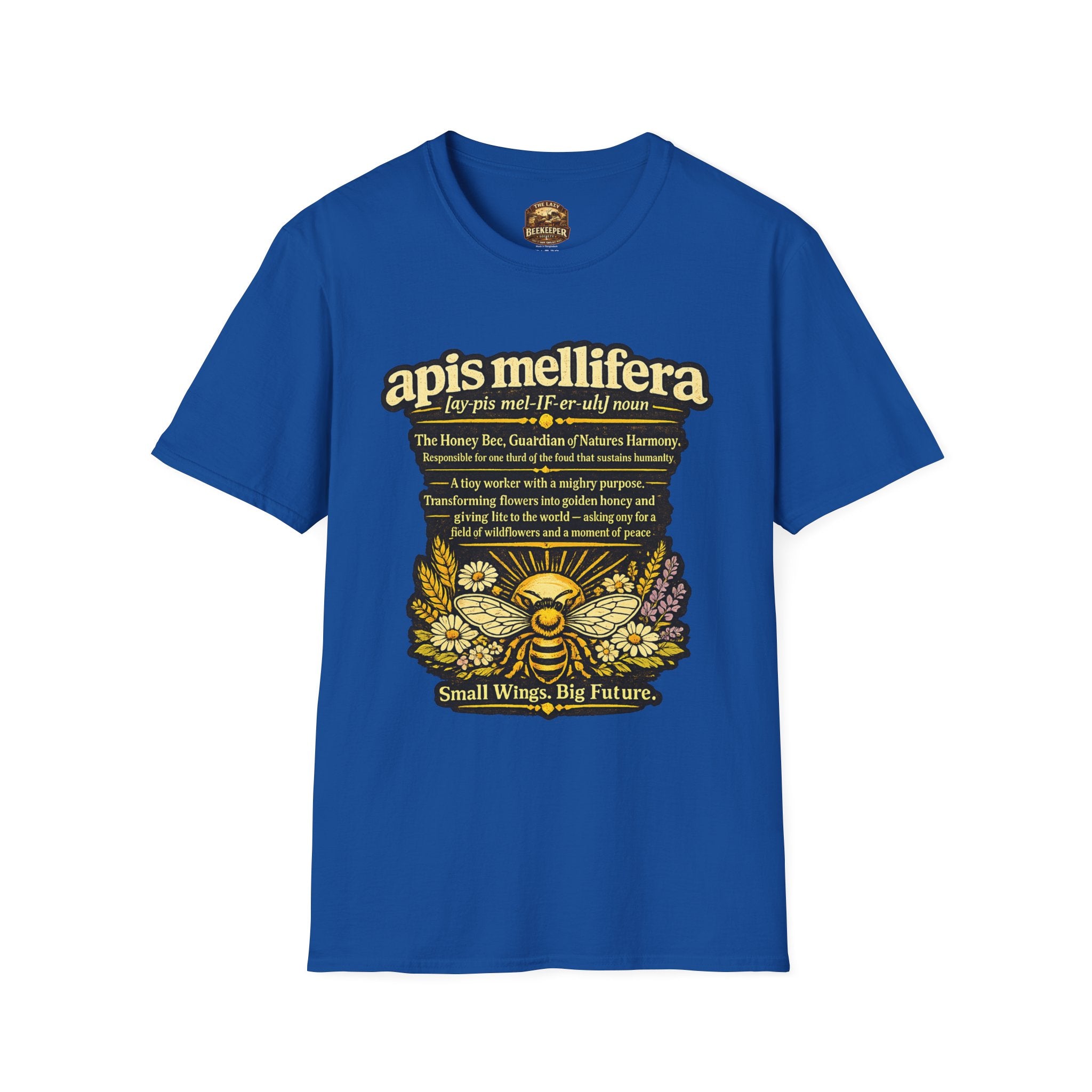 Apis Mellifera Bee Definition T-Shirt — Honey Bee Illustration & Conservation Quote
