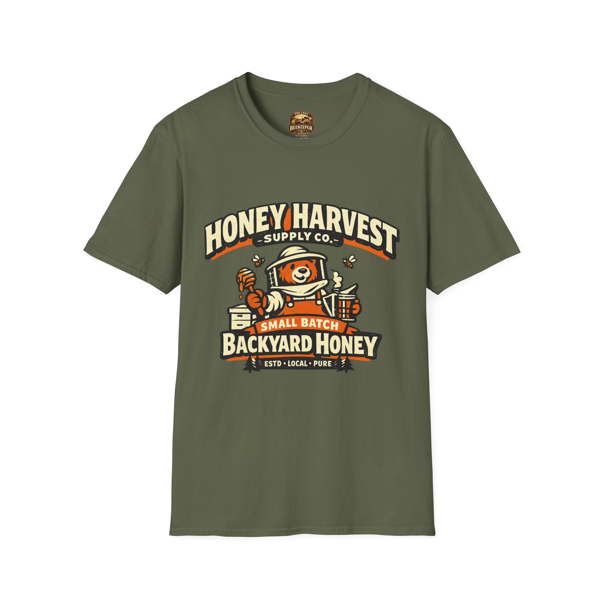 Honey Harvest Backyard Honey T‑Shirt — Beekeeper Vintage Logo Tee