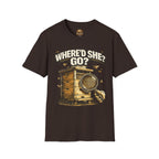 T-Shirt – „Where’d She Go?“ Königinnenloses Grafik-T-Shirt