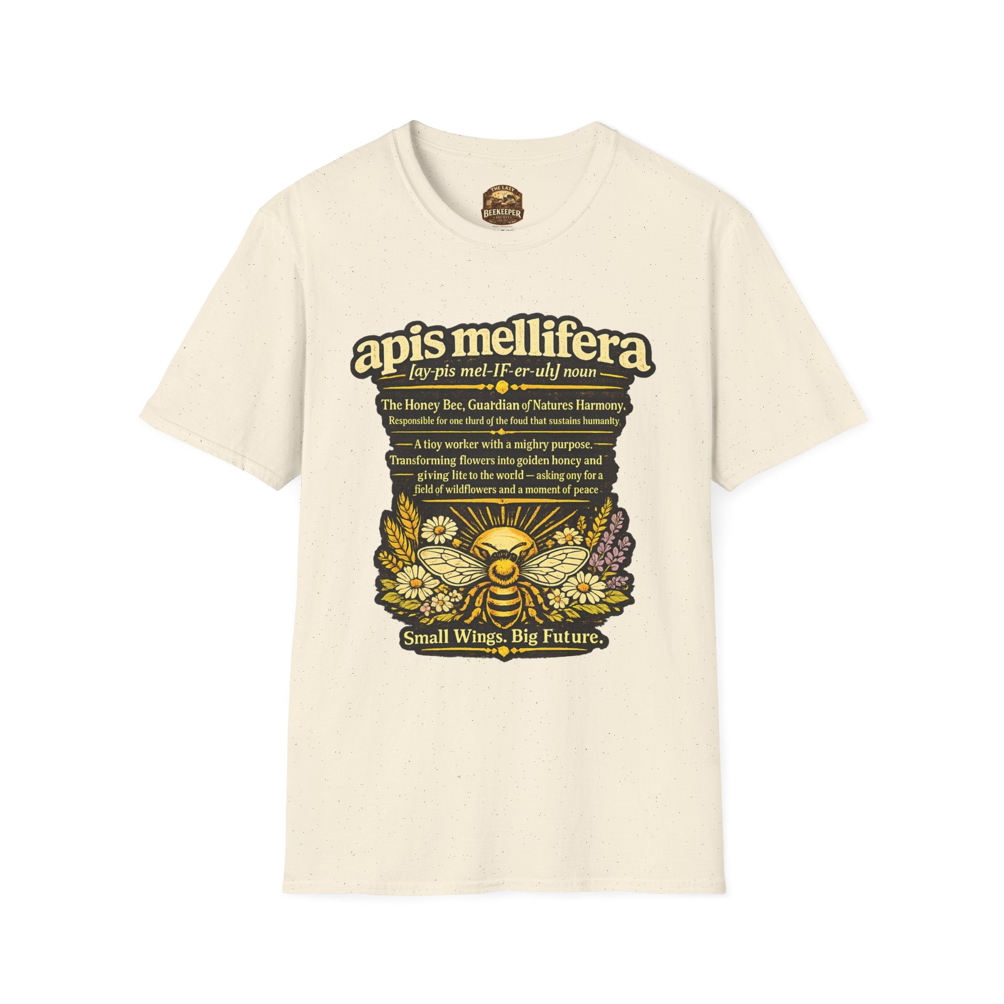 Apis Mellifera Bee Definition T-Shirt — Honey Bee Illustration & Conservation Quote