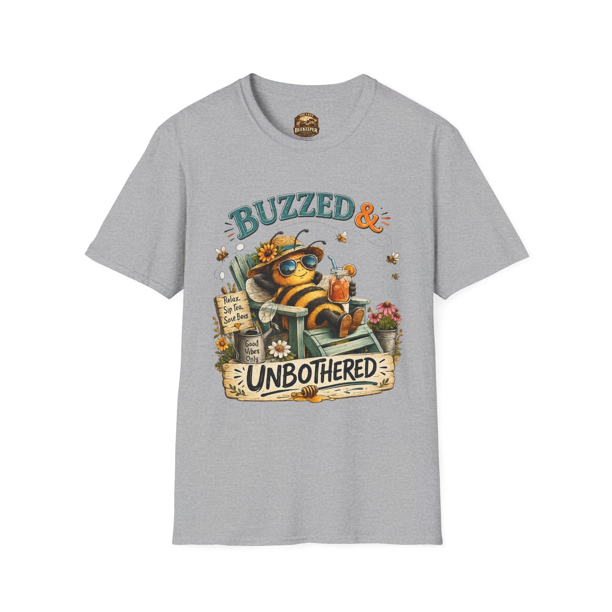 Buzzed & Unbothered Bee T-Shirt — Retro Relaxed Graphic Tee