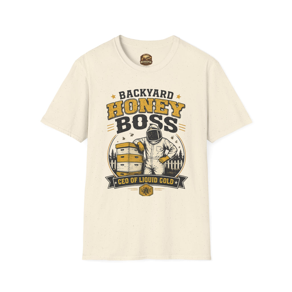 Backyard Honey Boss T-Shirt — Beekeeper CEO Liquid Gold Tee