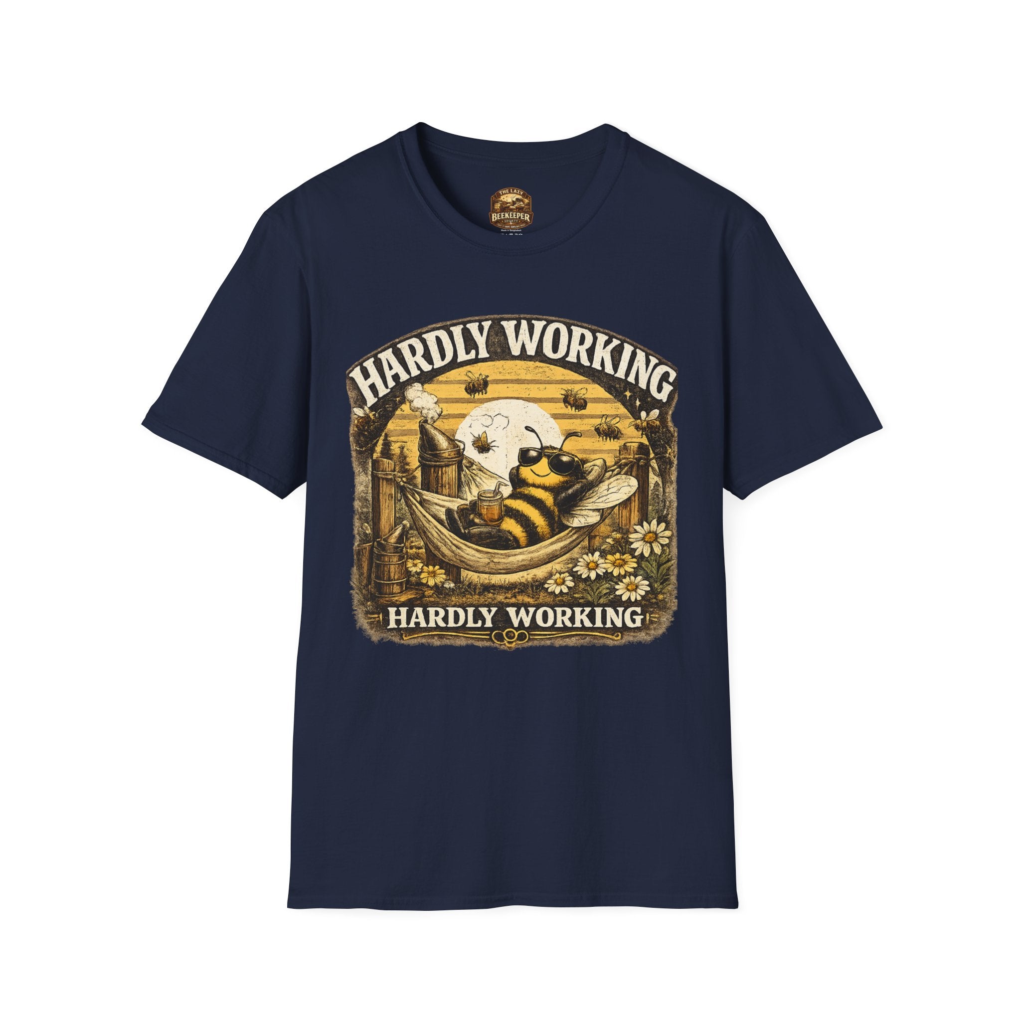 Hardly Working Bee T-Shirt — Vintage Bee Graphic Tee