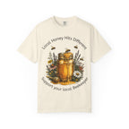 Beekeeper Support T-Shirt — "Local Honey Hits Different" Floral Honey Jar Tee