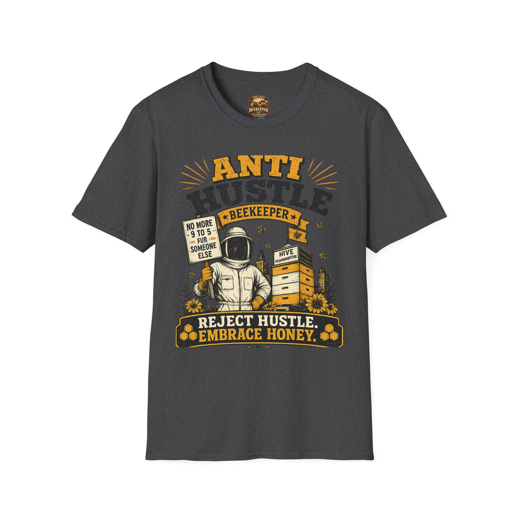 Imker T-Shirt — „Anti-Hektik“ Vintage-Grafik-T-Shirt mit Honigmotiv